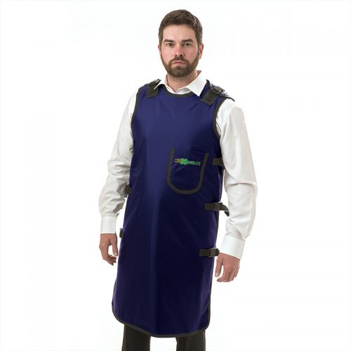 Tabbard Style Apron with Quick Drop Clips FRONT - Navy