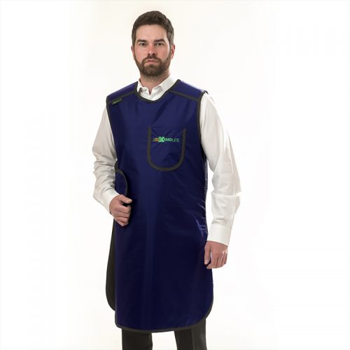 Tabbard Style Apron With Velcro Fixings FRONT Navy Blue